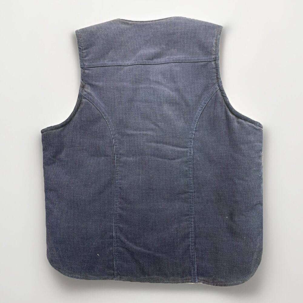 Vintage 80’s Wrangler Sherpa Lined Blue Corduroy Vest Men’s Large USA Made - Picture 2 of 8